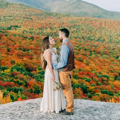 North Sugarloaf Adventure Elopement with Fall Foliage